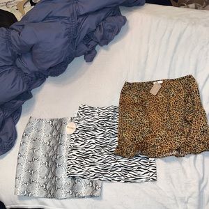 Bundle of 3 Animal Print Skirts